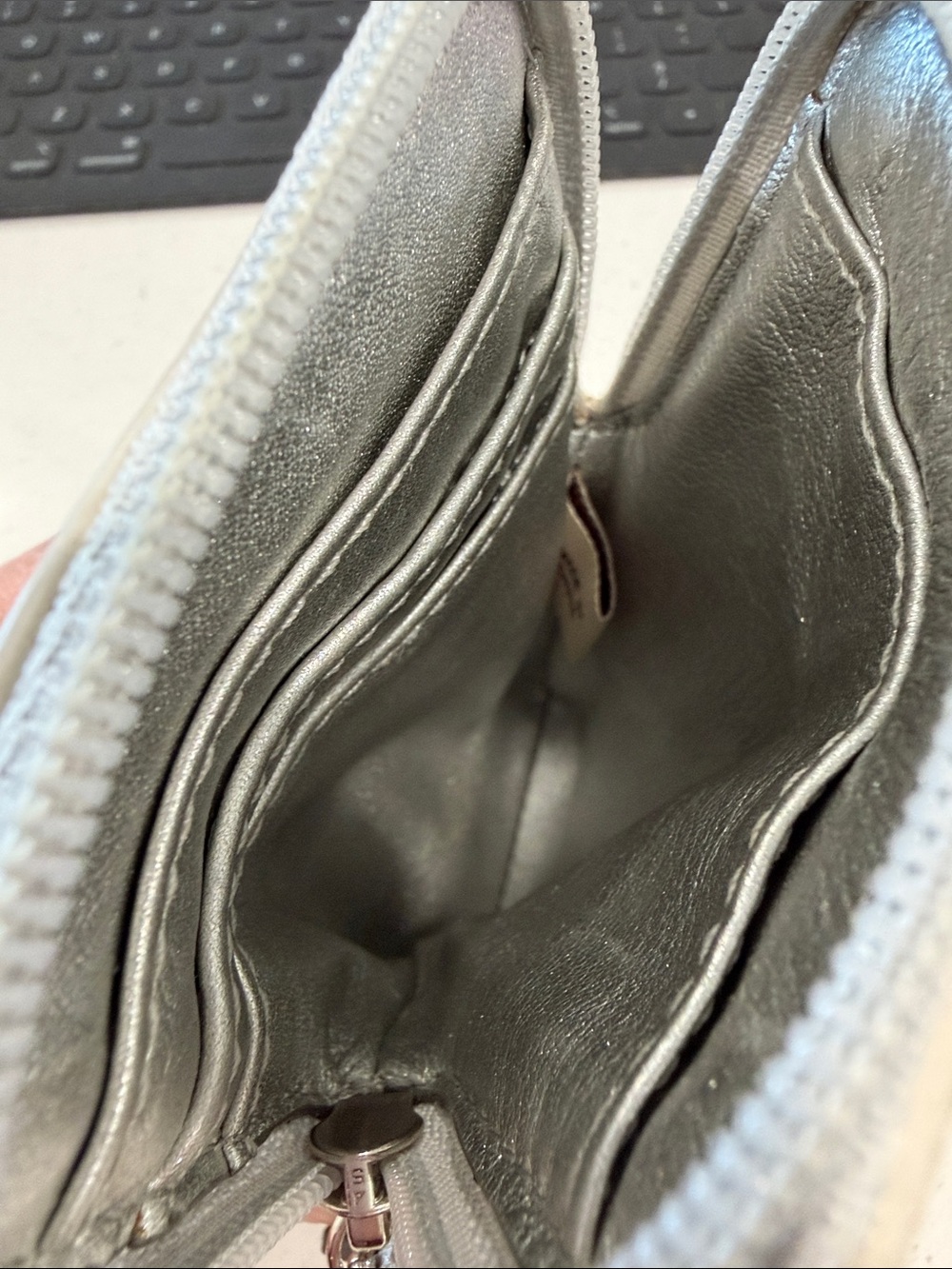 COACH White & Silver Signature Wristlet - Picture 3 of 6